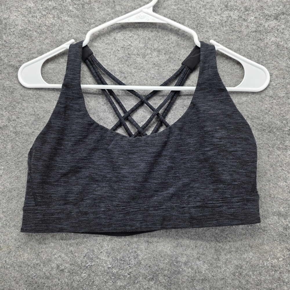Victoria Secret On Point Sports Bra Womens Large Black Pullover Yoga Workout Gym